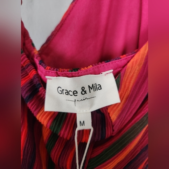 NWT Grace & Mila Meredith Textuted Multi Colored Maxi Dress Medium - Picture 11 of 11